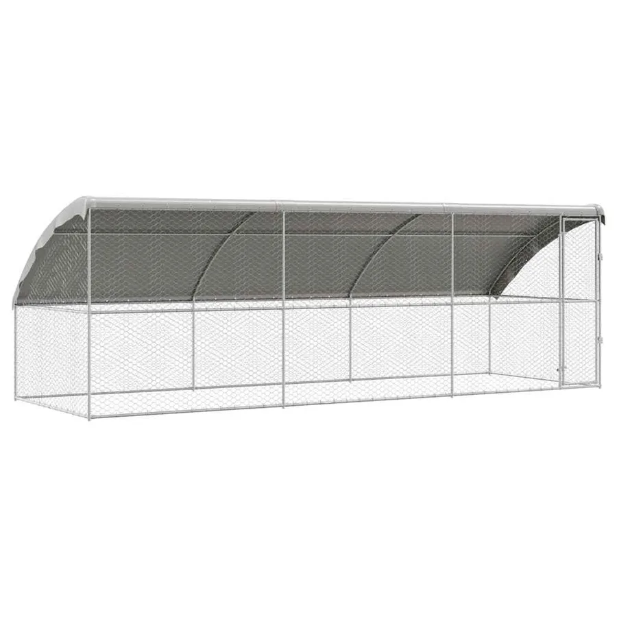 Kennel pour Chiens 3 pcs Argenté 6 x 2 x 2 m Acier galvanisé - 2