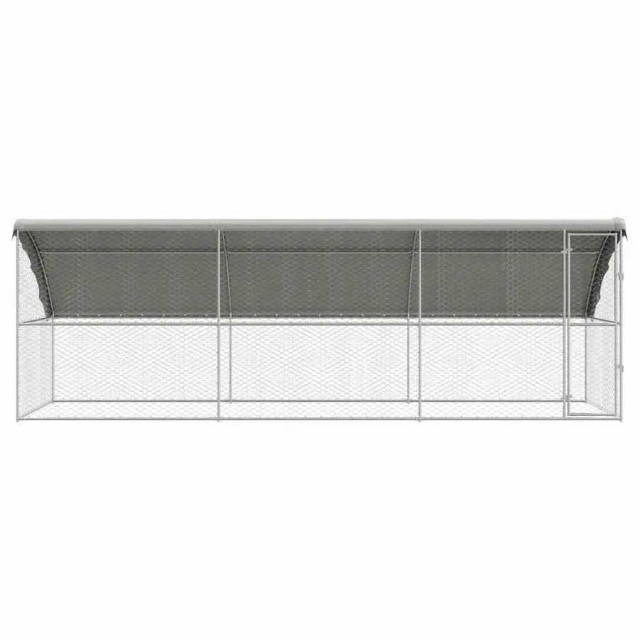 Kennel pour Chiens 3 pcs Argenté 6 x 2 x 2 m Acier galvanisé - 4