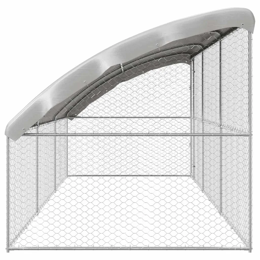 Kennel pour Chiens 3 pcs Argenté 6 x 2 x 2 m Acier galvanisé - 5