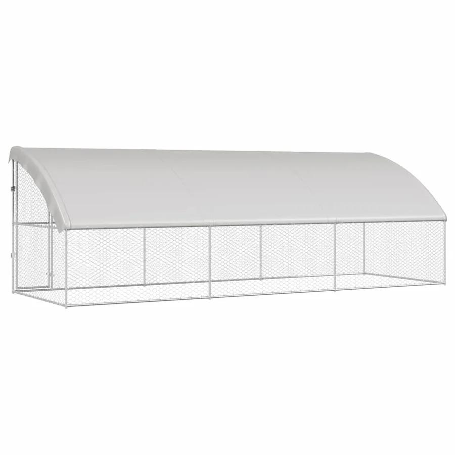 Kennel pour Chiens 3 pcs Argenté 6 x 2 x 2 m Acier galvanisé - 6