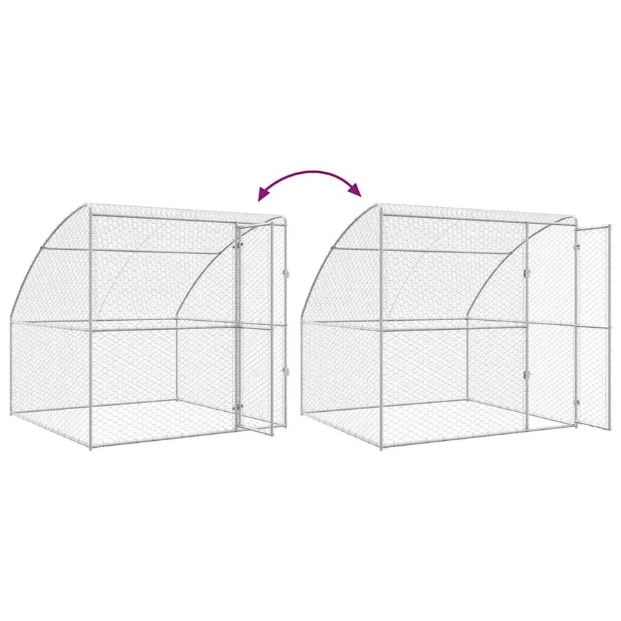 Kennel pour Chiens 2 pcs Argenté 4 x 2 x 2 m Acier galvanisé - 11