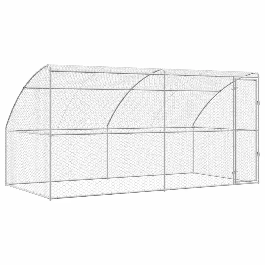 Kennel pour Chiens 2 pcs Argenté 4 x 2 x 2 m Acier galvanisé - 2