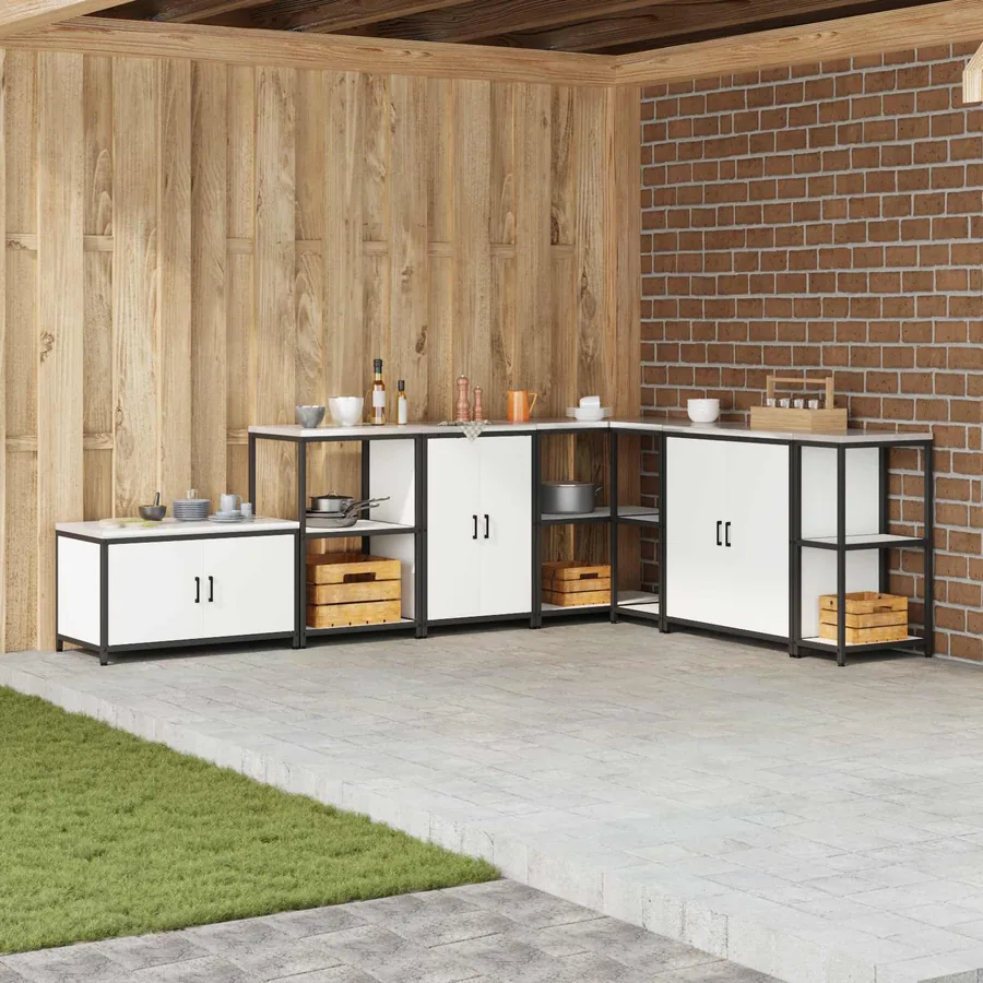 Rangement de cuisine HATTEM Blanc 60 x 50 x 92 cm Acier