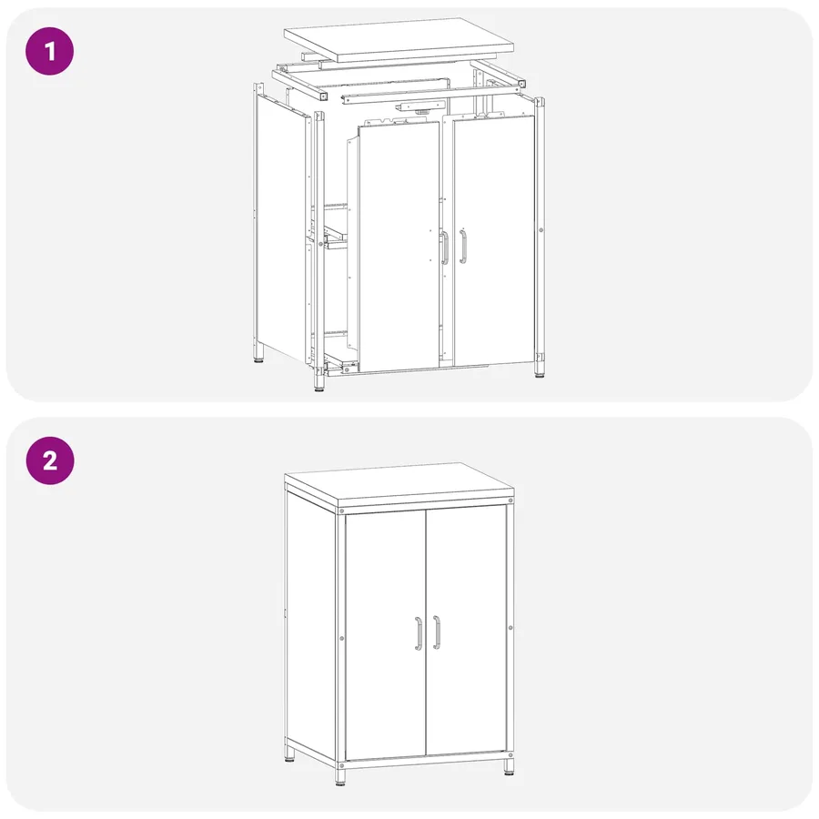 Rangement de cuisine HATTEM Blanc 60 x 50 x 92 cm Acier - 14