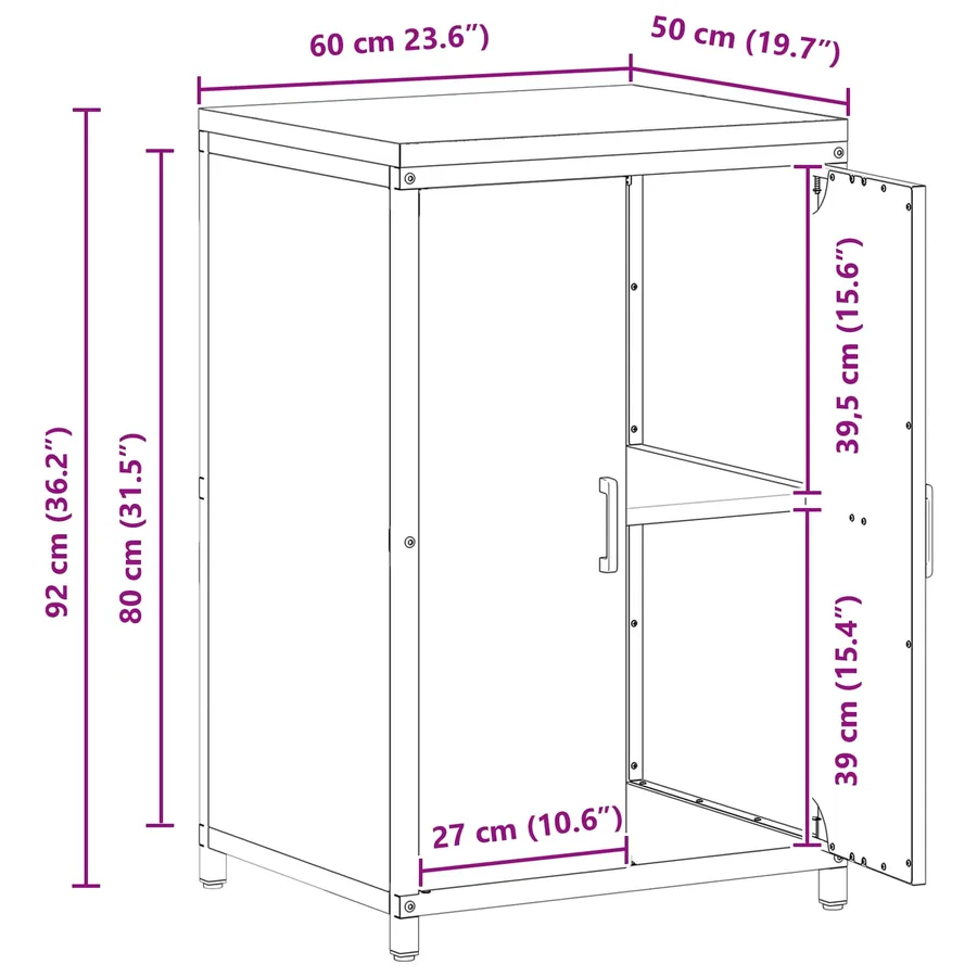 Rangement de cuisine HATTEM Blanc 60 x 50 x 92 cm Acier - 17