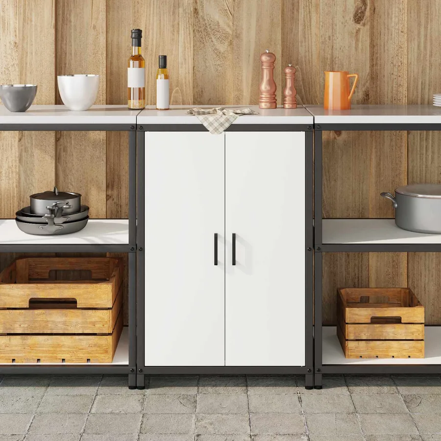Rangement de cuisine HATTEM Blanc 60 x 50 x 92 cm Acier - 4