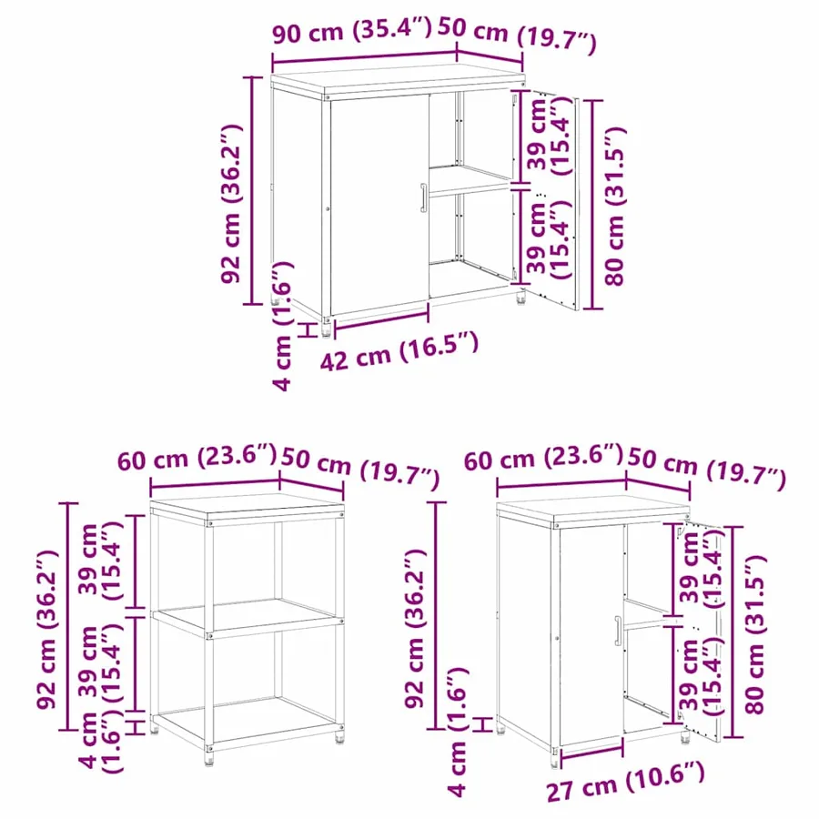 Ensemble de rangement cuisine HATTEM 3 pcs Argenté - 17