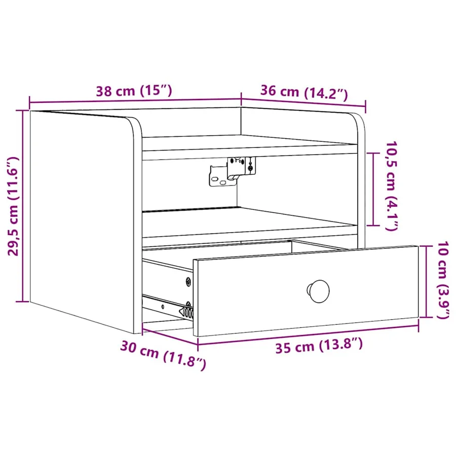 Table de chevet avec tiroir 2 pcs Blanc 38 x 36 x 29,5 cm - 14