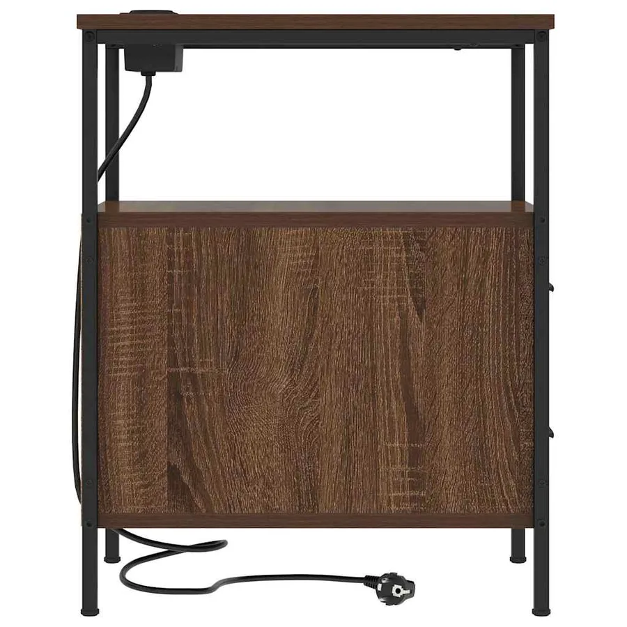 Cabinet de chevet Chêne brun 30 x 48 x 61 cm Bois d'ingénierie - 7
