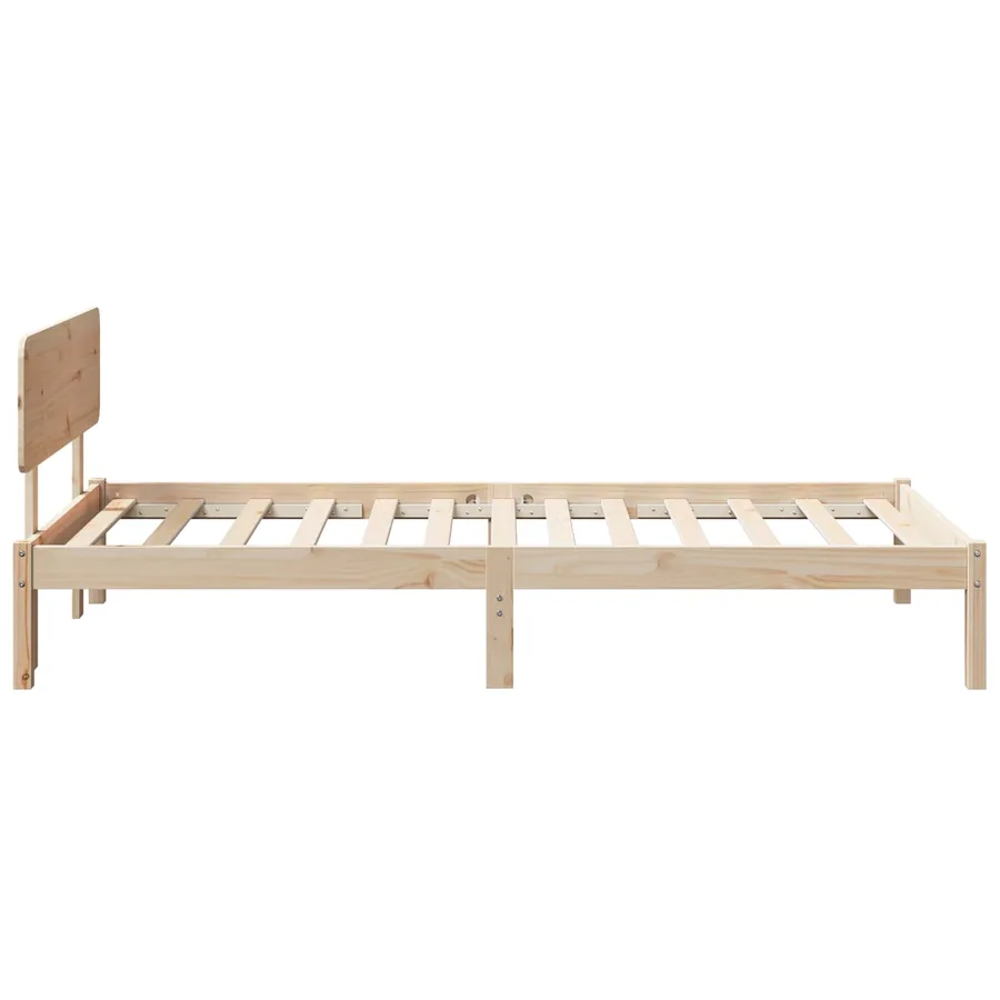 Cadre de lit avec tête de lit Naturel 75 x 190 cm Pin massif - 6