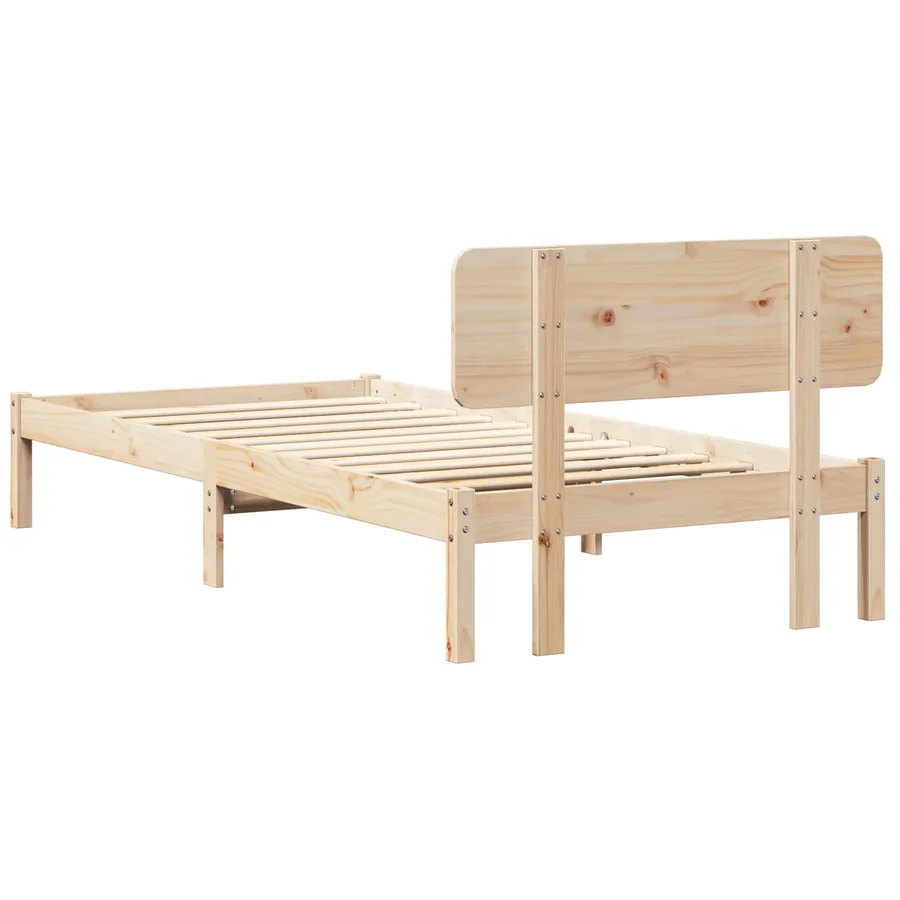 Cadre de lit avec tête de lit Naturel 75 x 190 cm Pin massif - 8