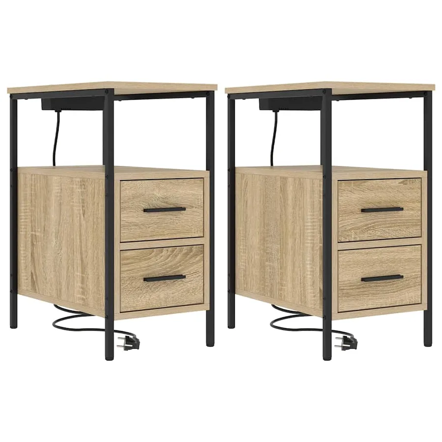 Cabinet de chevet 2 pcs Chêne Sonoma 30 x 48 x 61 cm - 2