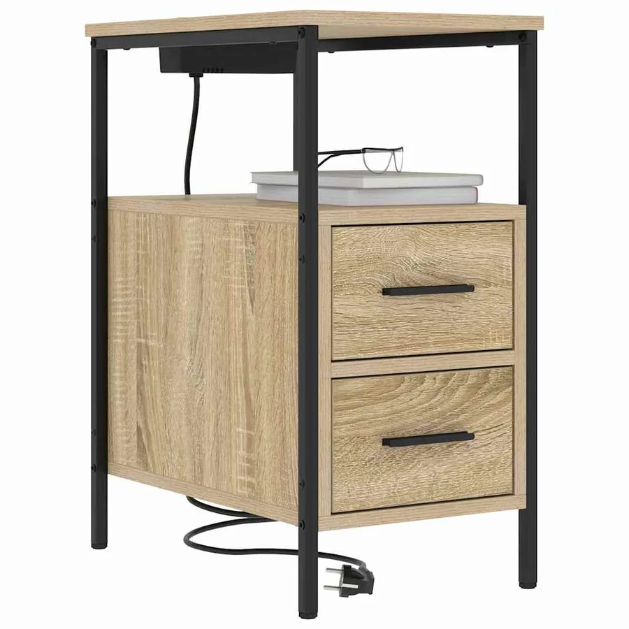 Cabinet de chevet 2 pcs Chêne Sonoma 30 x 48 x 61 cm - 3