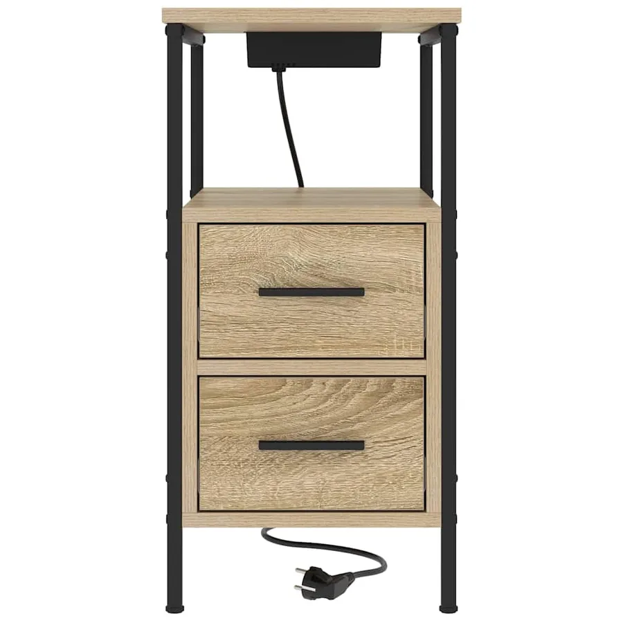 Cabinet de chevet 2 pcs Chêne Sonoma 30 x 48 x 61 cm - 7