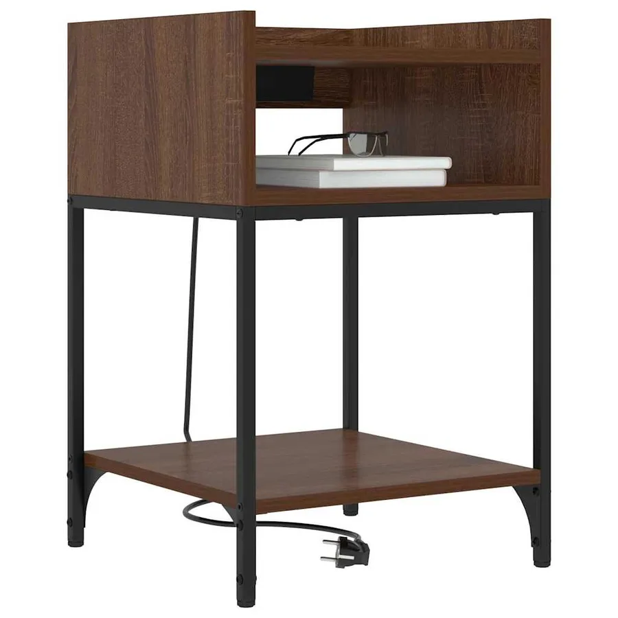 Cabinet de chevet avec étagère 2 pcs Chêne brun 40 x 40 x 61 cm - 3