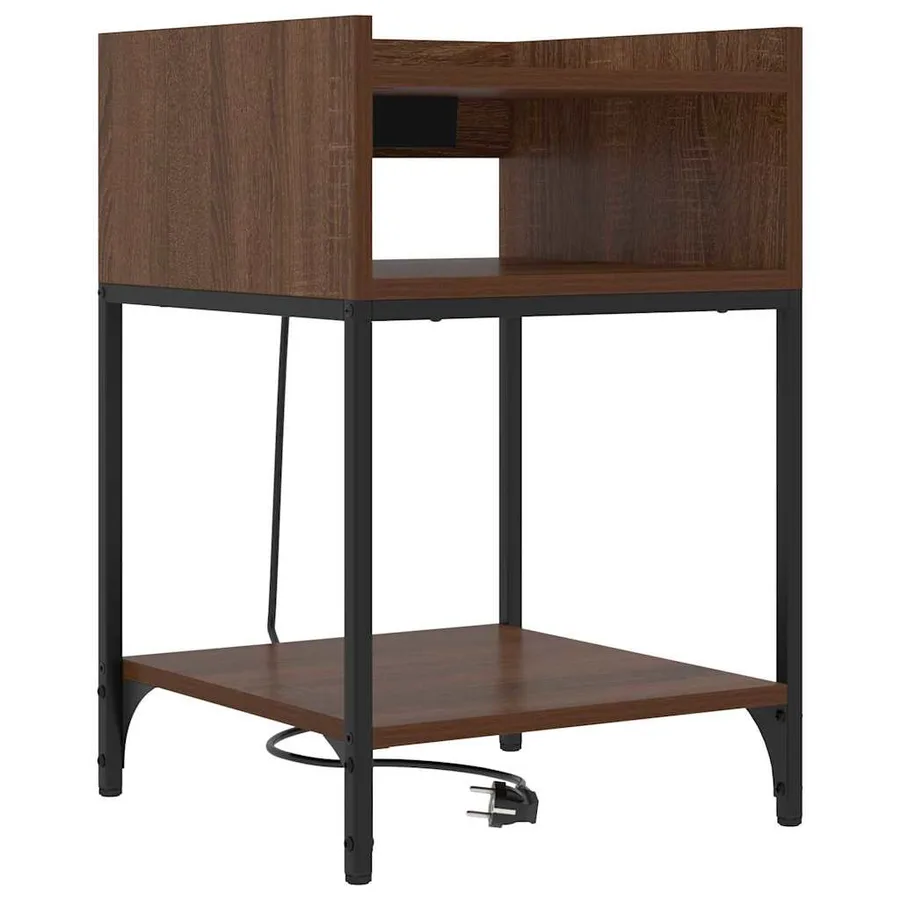 Cabinet de chevet avec étagère 2 pcs Chêne brun 40 x 40 x 61 cm - 5