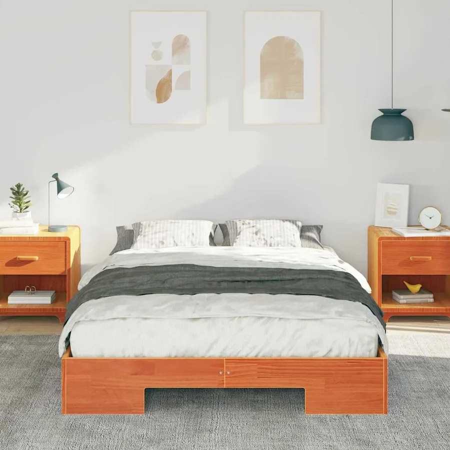 Cadre de lit Marron 135 x 190 cm - 3
