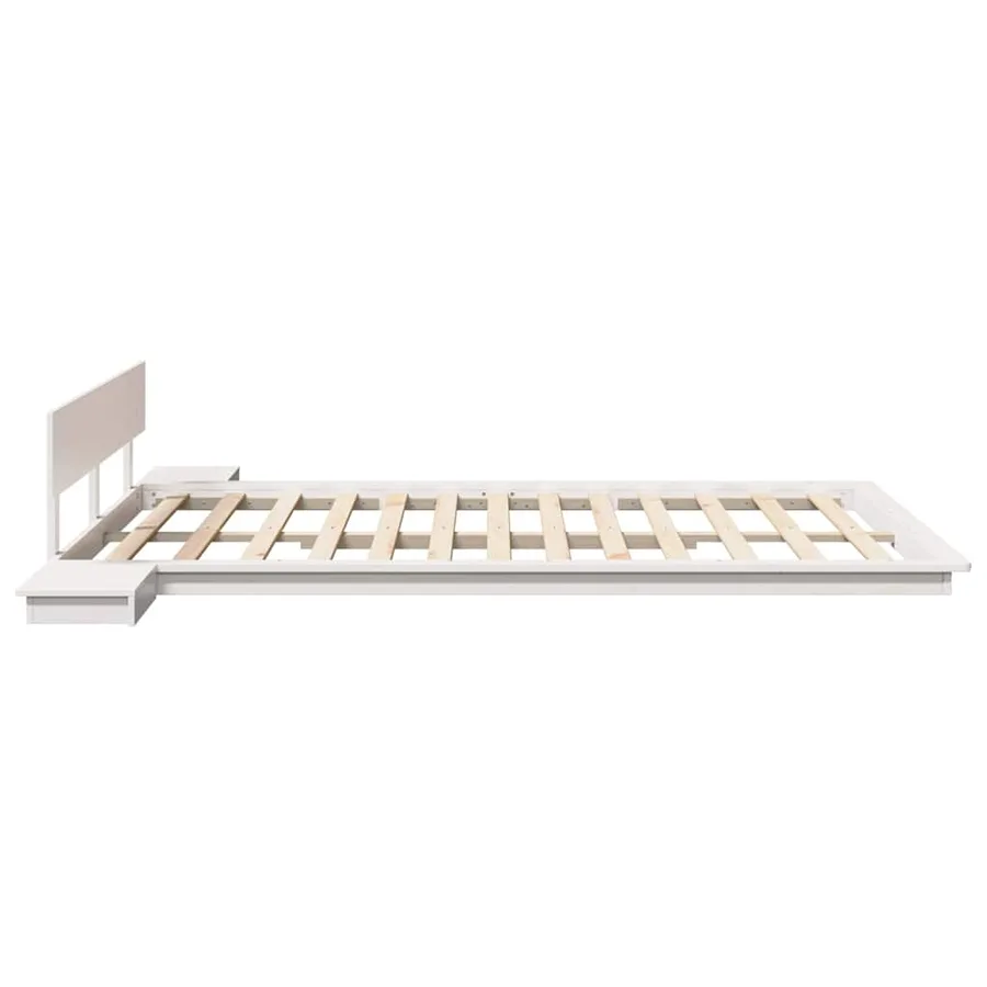 Cadre de lit Blanc 160 x 200 cm bois - 6