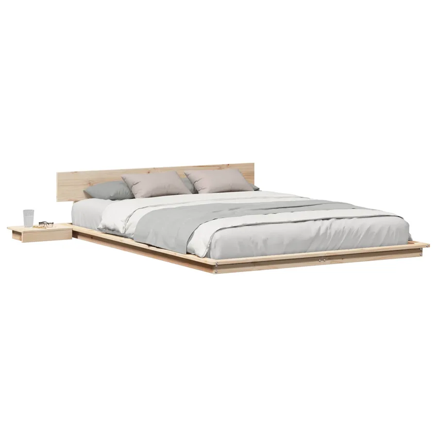 Cadre de lit Marron 140 x 200 cm bois - 2