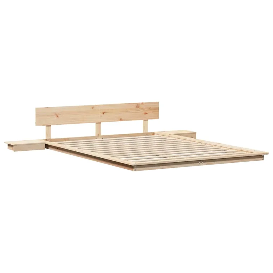 Cadre de lit Marron 140 x 200 cm bois - 4