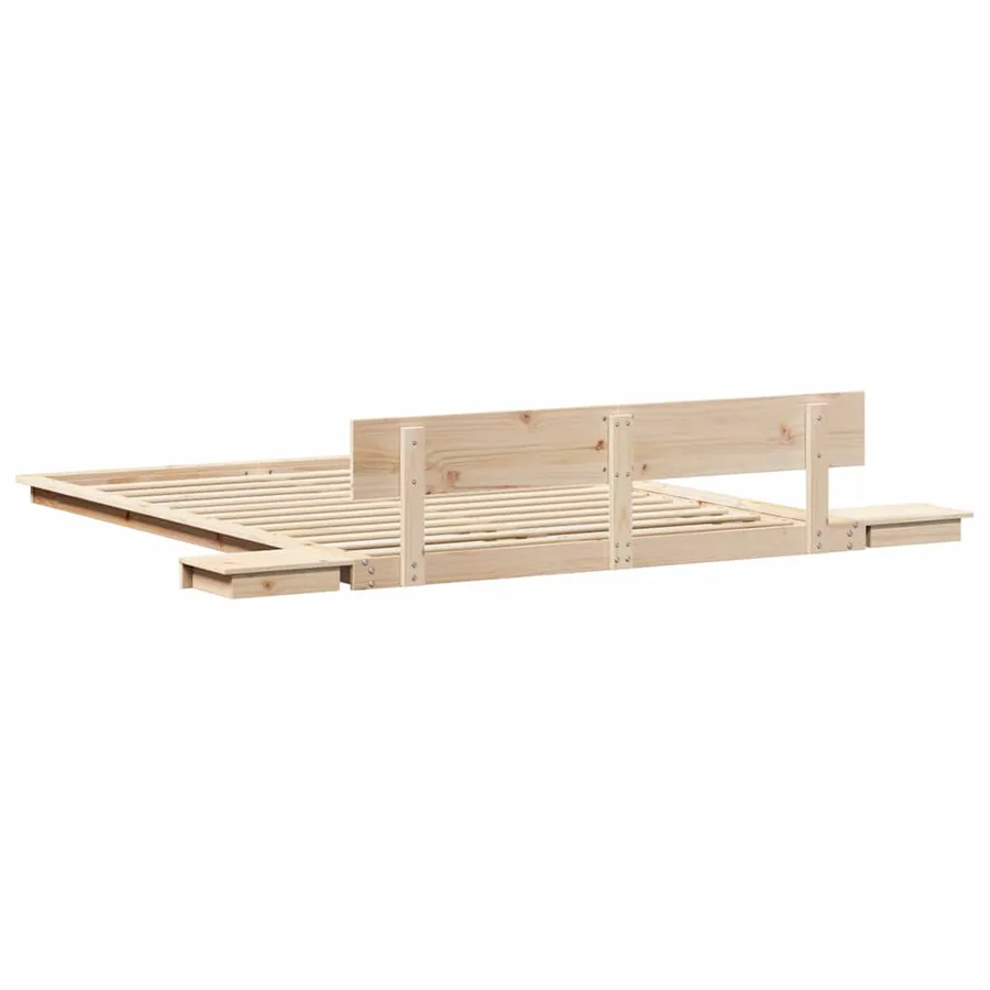 Cadre de lit Marron 140 x 200 cm bois - 7