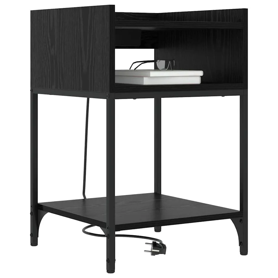 Cabinet de chevet Chêne noir 40 x 40 x 61 cm Bois d'ingénierie - 3