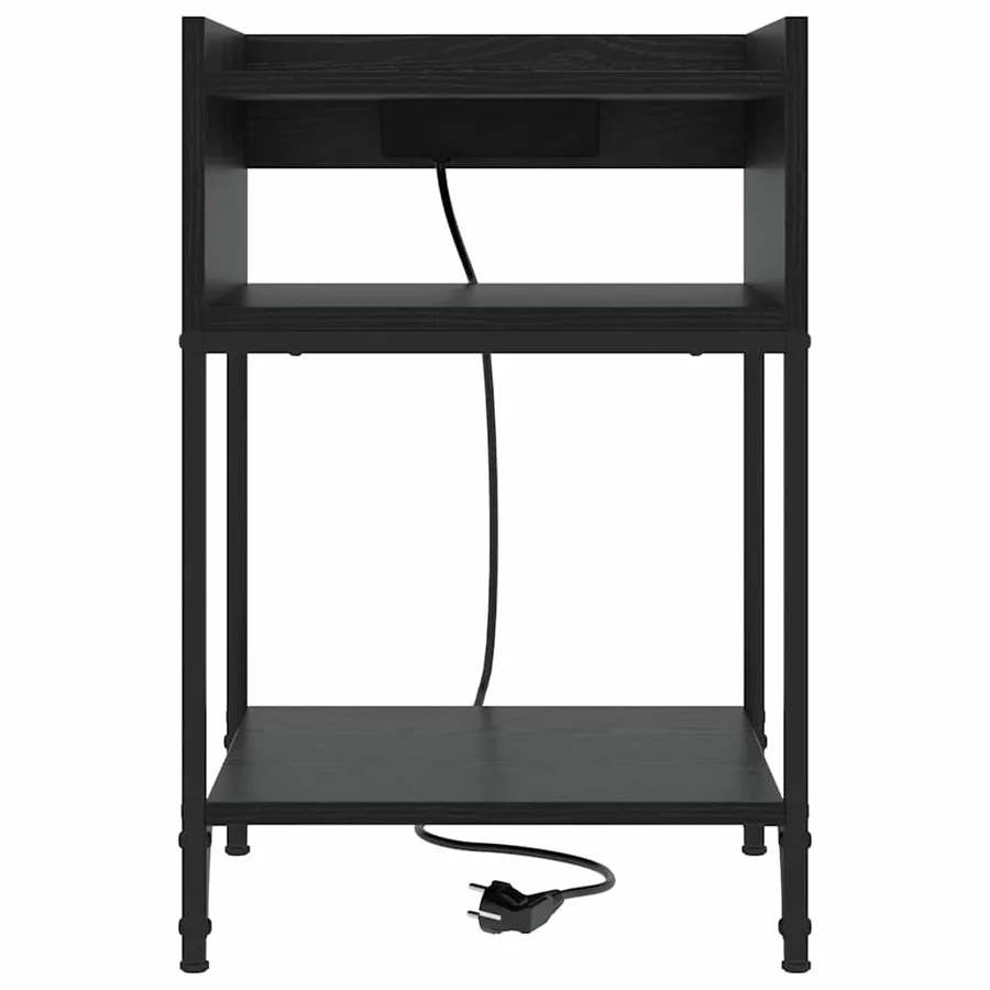 Cabinet de chevet Chêne noir 40 x 40 x 61 cm Bois d'ingénierie - 5
