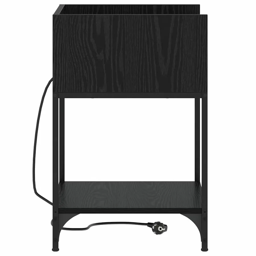 Cabinet de chevet Chêne noir 40 x 40 x 61 cm Bois d'ingénierie - 6