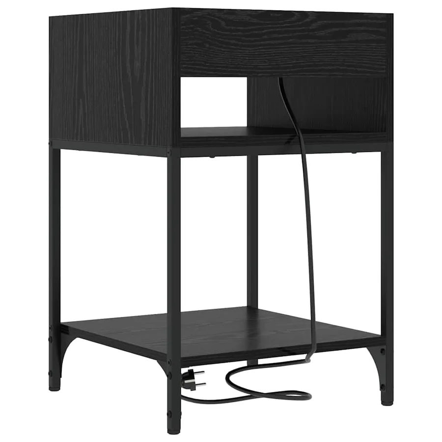 Cabinet de chevet Chêne noir 40 x 40 x 61 cm Bois d'ingénierie - 7