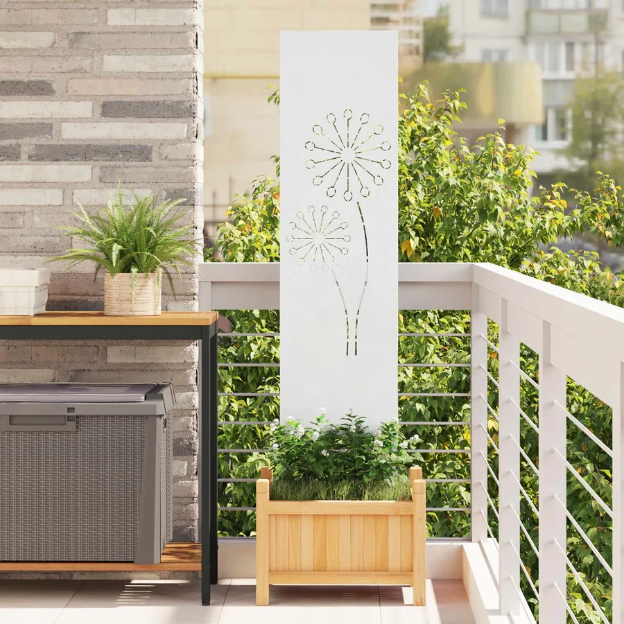 Écran de confidentialité de jardin Fretwork Blanc 32 x 140 cm
