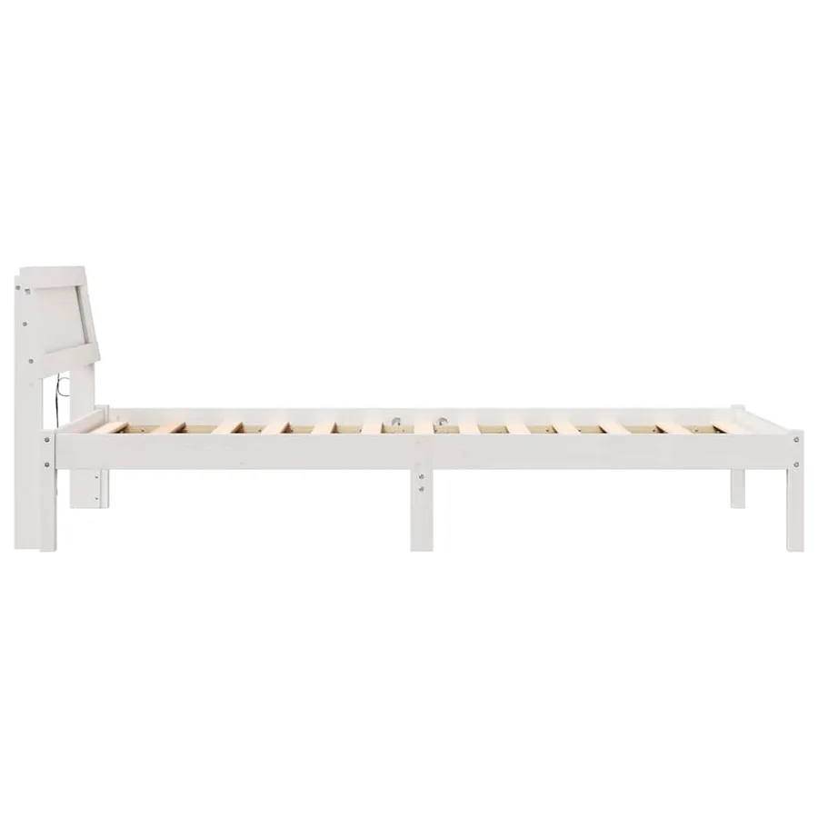 Cadre de lit avec tête de lit Blanc 100 x 200 cm Pin massif - 5
