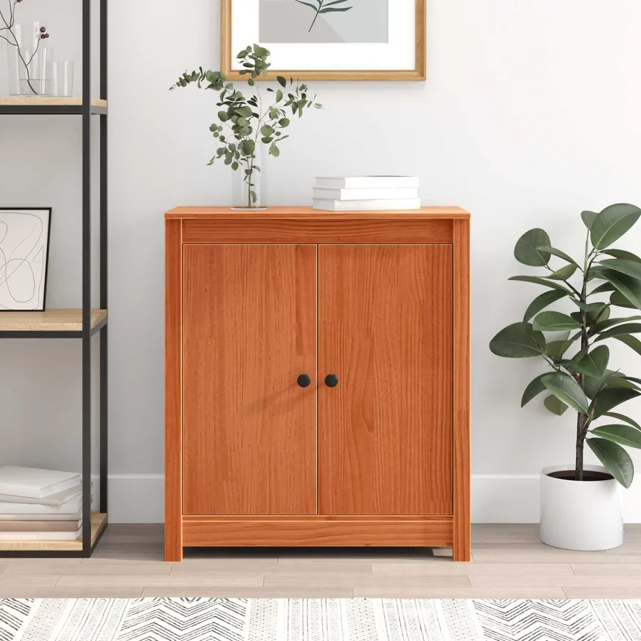Buffet Brun cire 70 x 35 x 80 cm Pin massif - 4