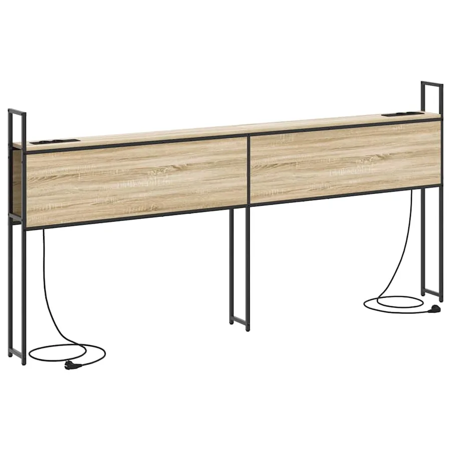 Headboard de Rangement avec Station de Charge Chêne sonoma - 2