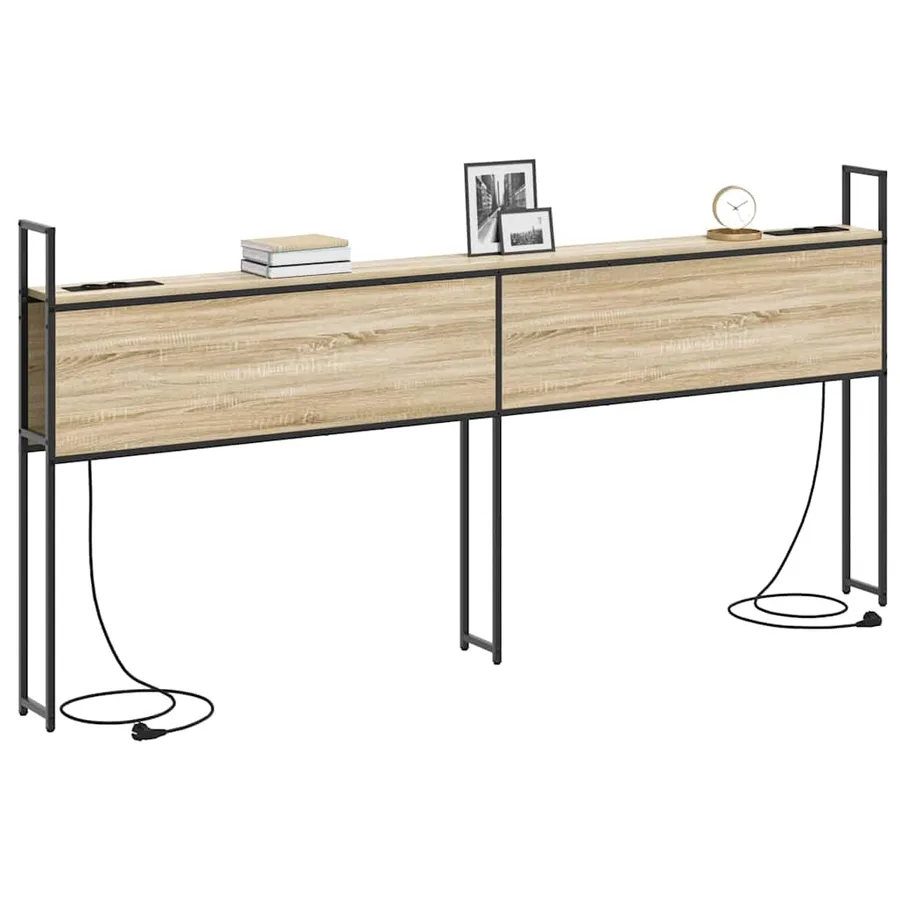 Headboard de Rangement avec Station de Charge Chêne sonoma - 3