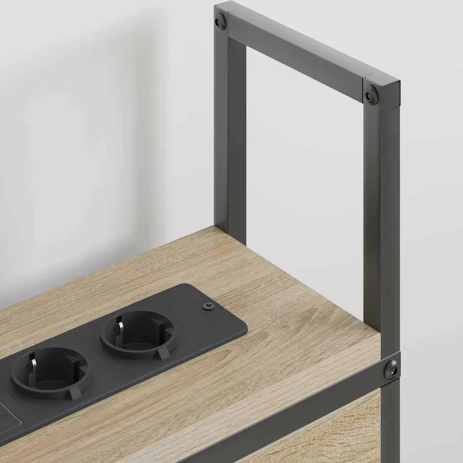 Headboard de Rangement avec Station de Charge Chêne sonoma - 4