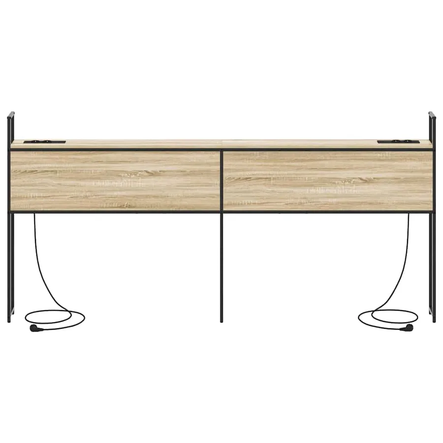 Headboard de Rangement avec Station de Charge Chêne sonoma - 5