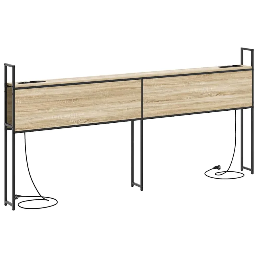 Headboard de Rangement avec Station de Charge Chêne sonoma - 7