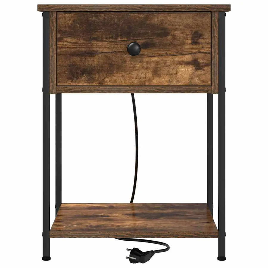 Cabinet de chevet Chêne fumé 42 x 41 x 56 cm Bois d'ingénierie - 6