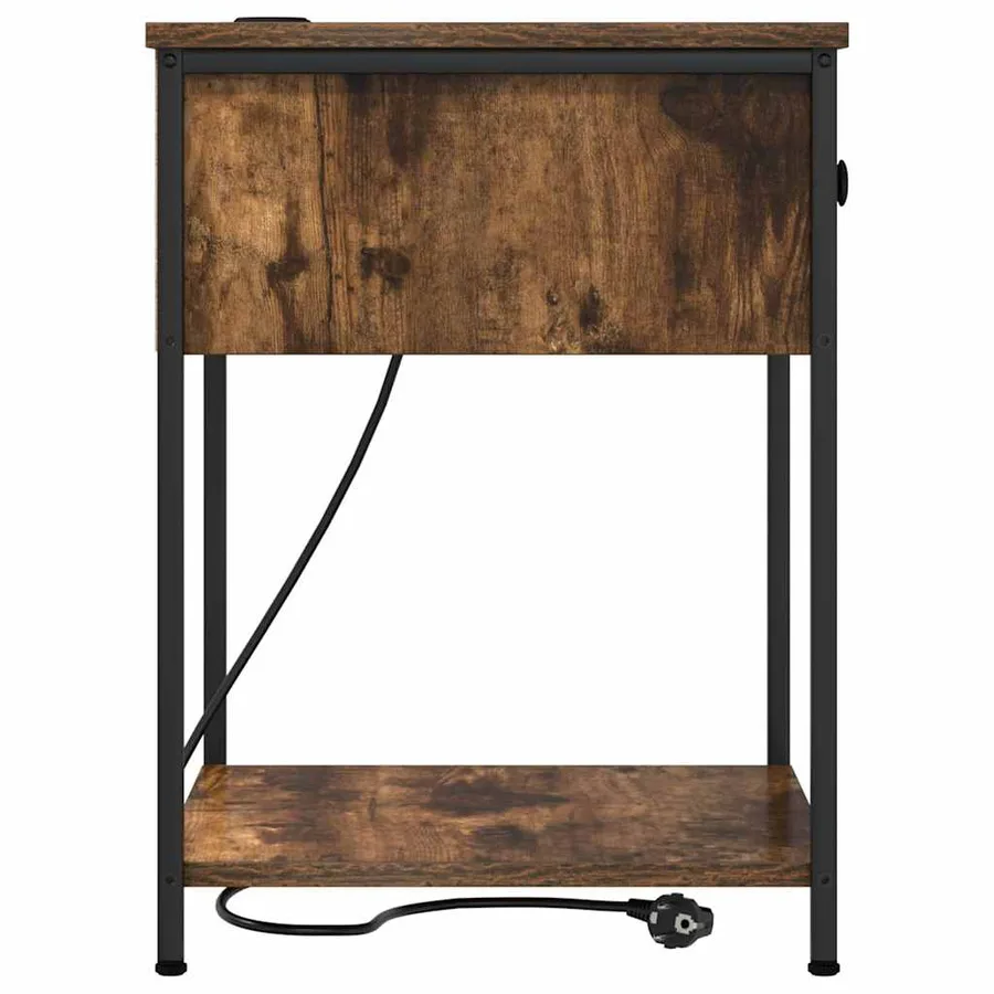 Cabinet de chevet Chêne fumé 42 x 41 x 56 cm Bois d'ingénierie - 7