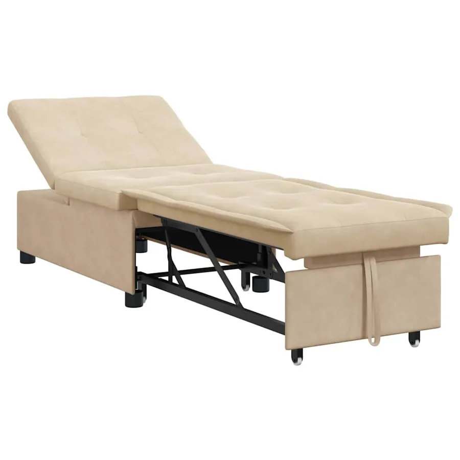 Canapé-lit escamotable Crème 194 x 67 x 82 cm Microfibre - 2