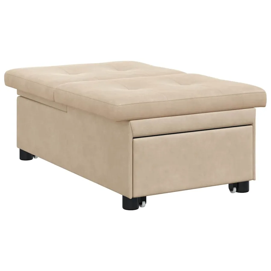 Canapé-lit escamotable Crème 194 x 67 x 82 cm Microfibre - 4