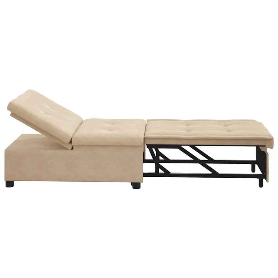 Canapé-lit escamotable Crème 194 x 67 x 82 cm Microfibre - 5