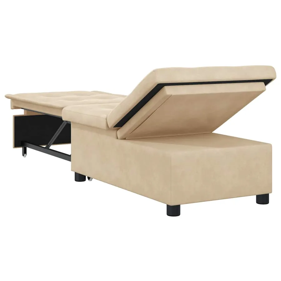 Canapé-lit escamotable Crème 194 x 67 x 82 cm Microfibre - 6
