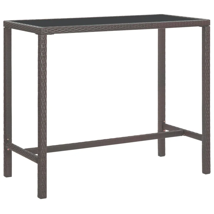Ensemble de bar de jardin 7pcs coussins Résine tressée Marron - 6