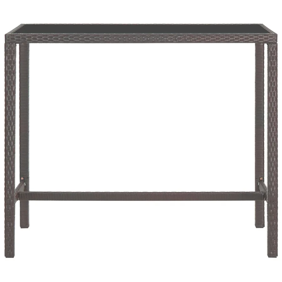 Ensemble de bar de jardin 7pcs coussins Résine tressée Marron - 7