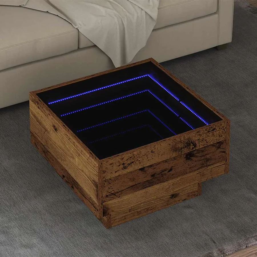 Table basse Bois ancien 50 x 50 x 30 cm Bois d'ingénierie
