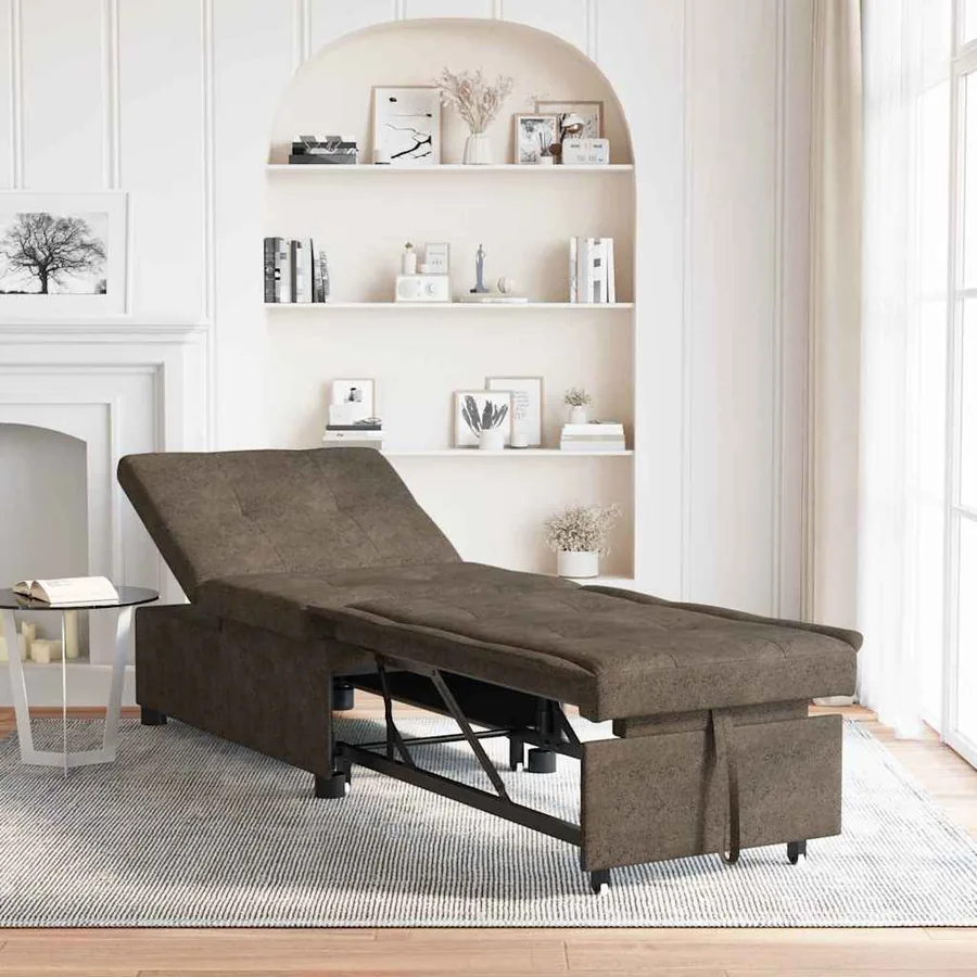 Canapé-Lit Gris foncé 194 x 67 x 82 cm Tissu Huahua