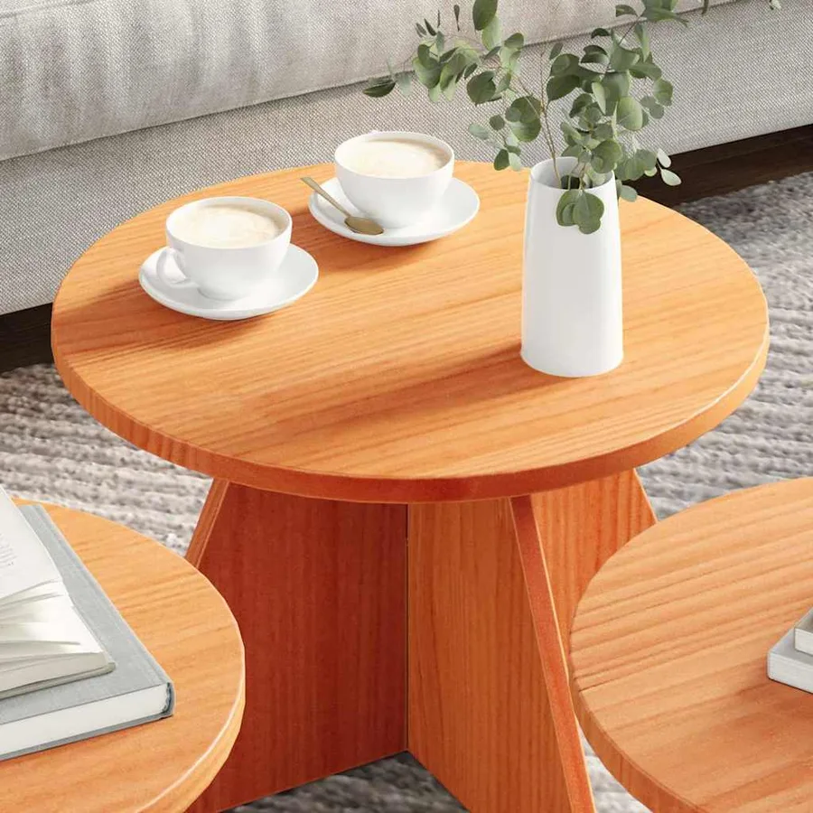 Table basse 3 pcs Brun cire - 4