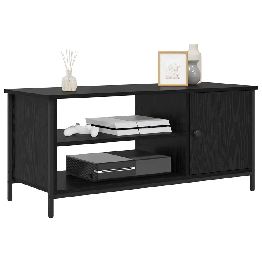 Meuble TV Chêne noir 100 x 40 x 45 cm Bois d'ingénierie - 3