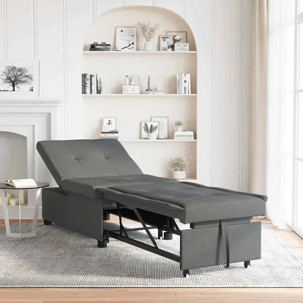 Canapé-lit escamotable Gris foncé 194 x 50 x 82 cm tissu